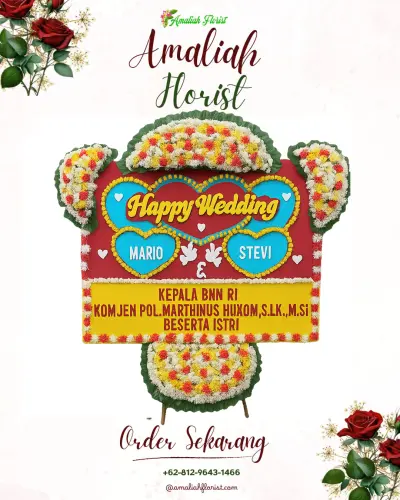 Karangan Papan Bunga Pernikahan di Bakalan